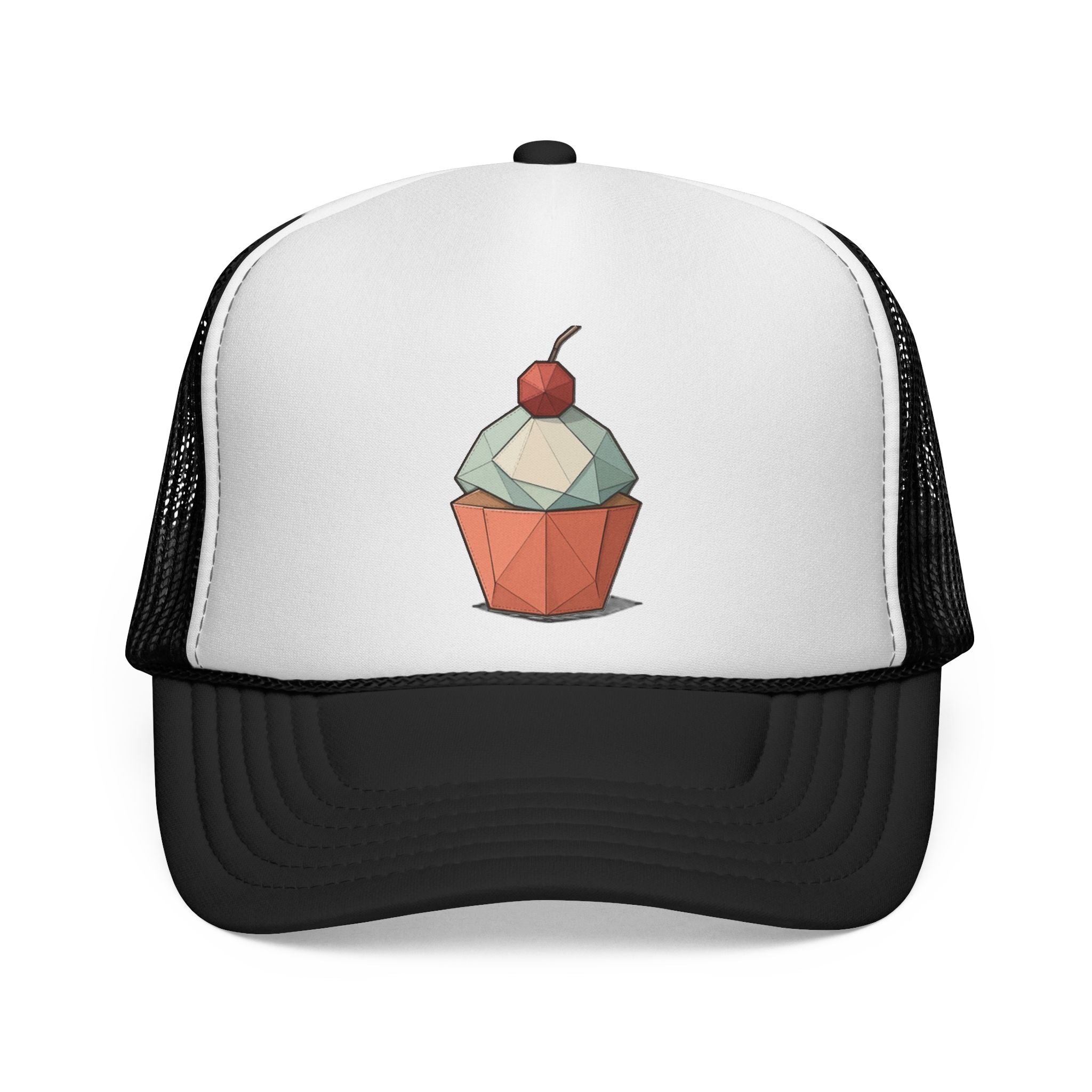 Trucker Cap with Origami Cupcake Design