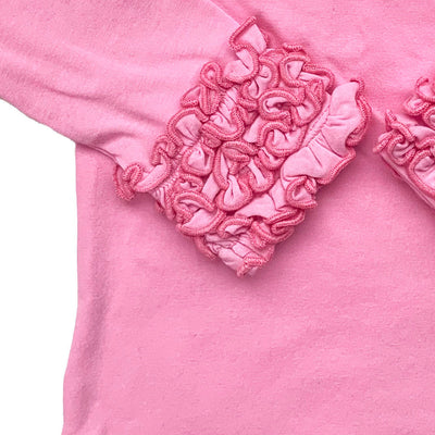 AnnLoren Baby Big Girls Boutique Long Sleeve Dark Pink Ruffle Layering T-shirt-3