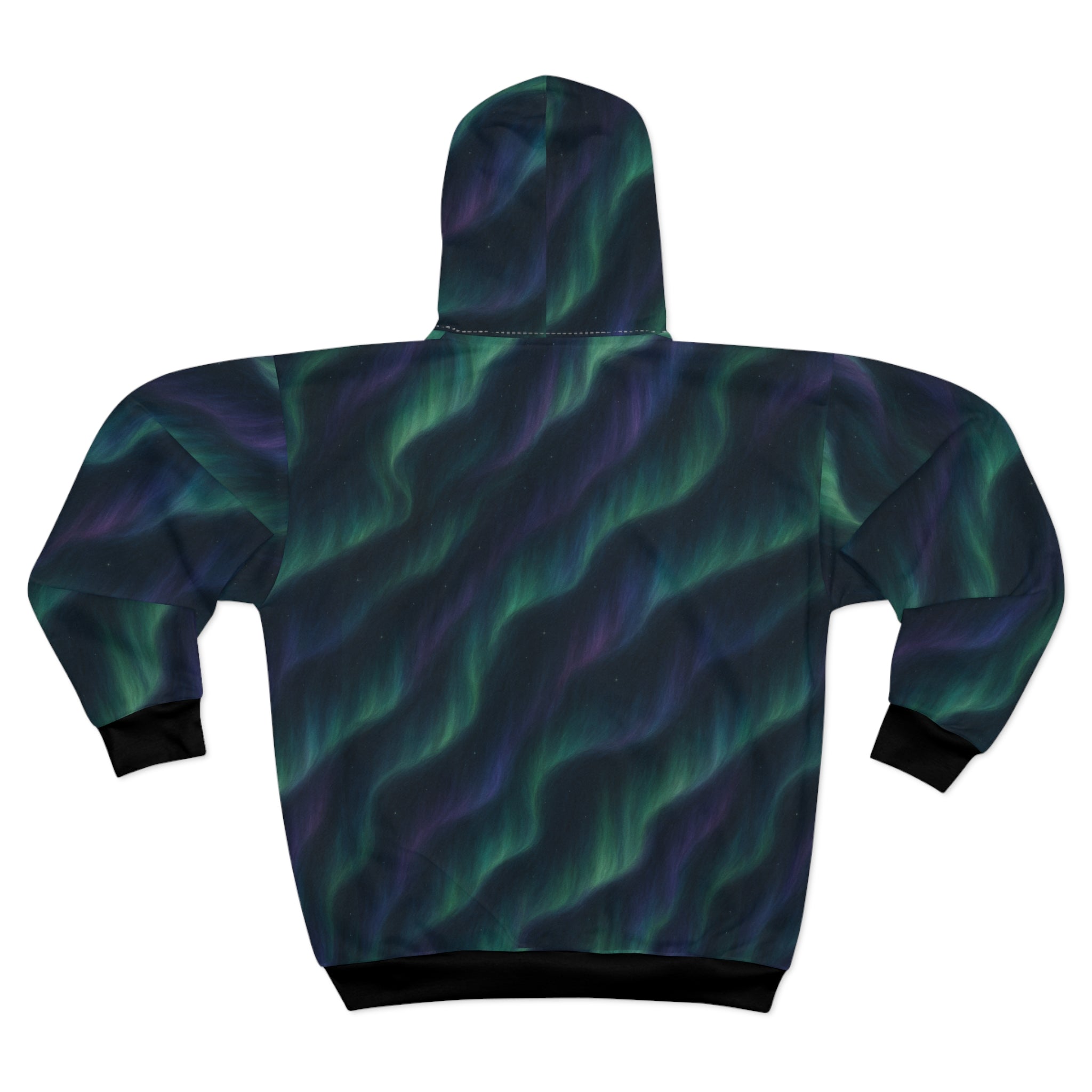 Aurora Wave Unisex Zip Hoodie - Cozy AOP Outerwear for Everyday, Gifts, Casual Wear, Winter Fashion, Outdoor Adventures