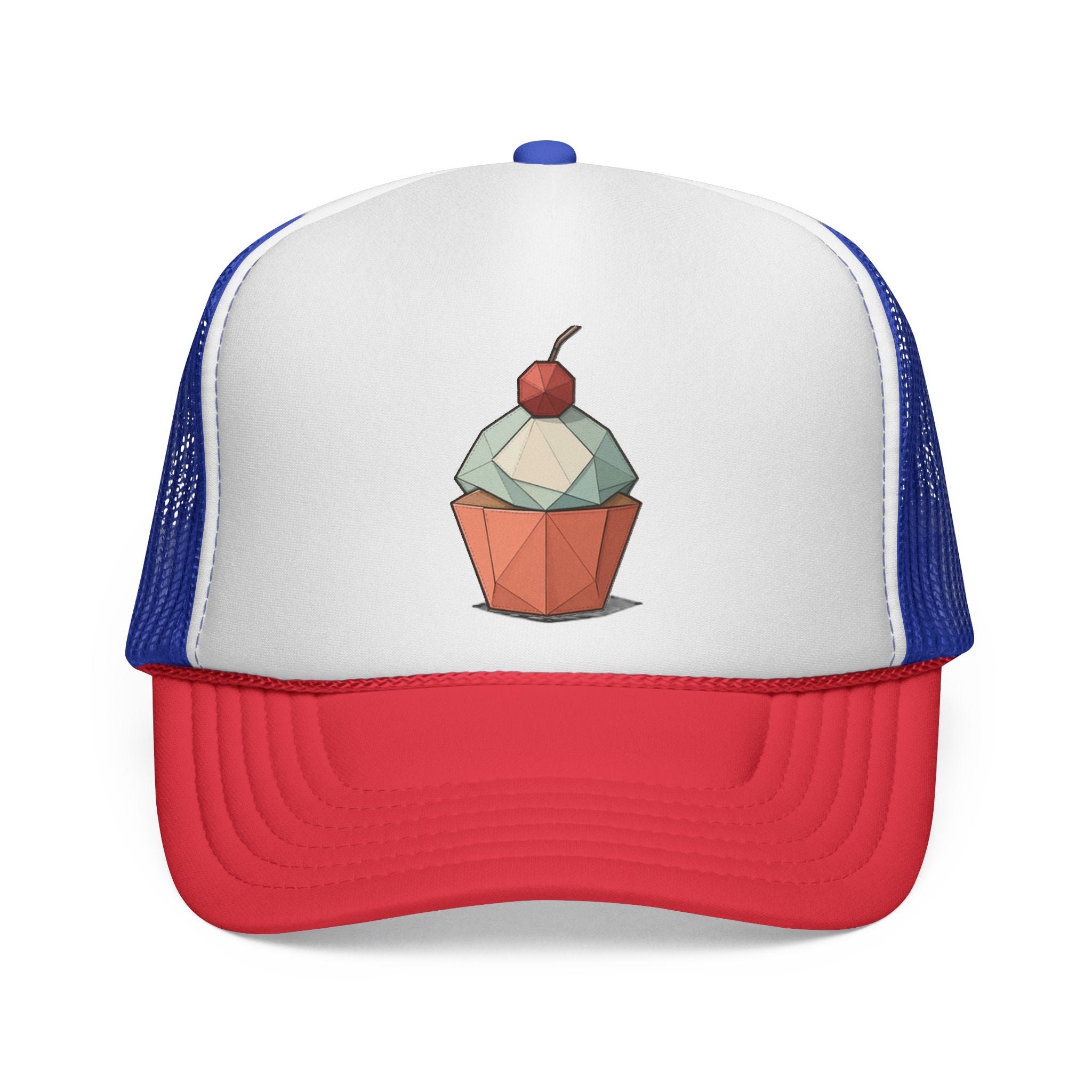 Trucker Cap with Origami Cupcake Design