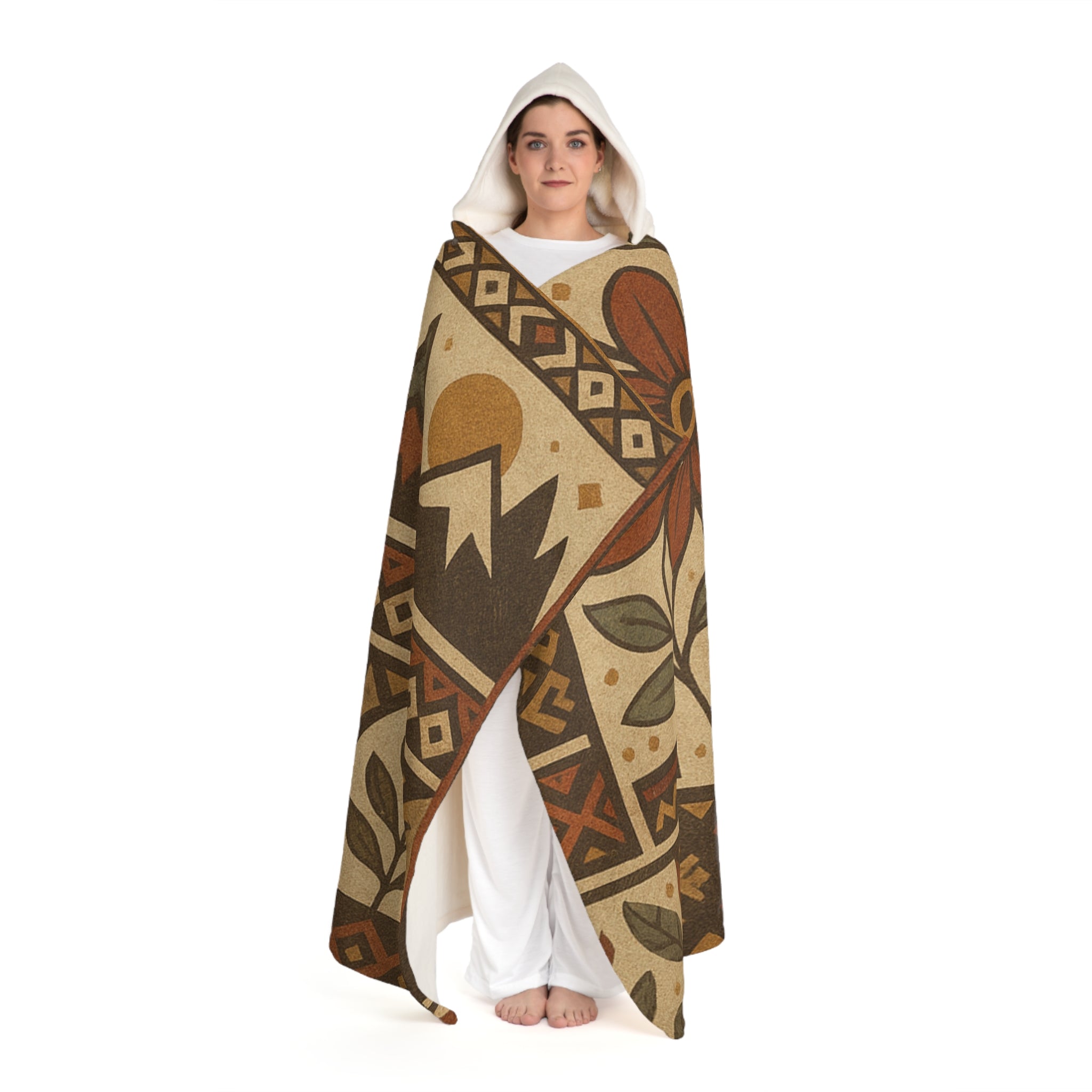 Cozy Sherpa Fleece Hooded Blanket | Warm Throw for Comfort, Home Decor, Gift for Winter Holidays, Movie Nights, Camping