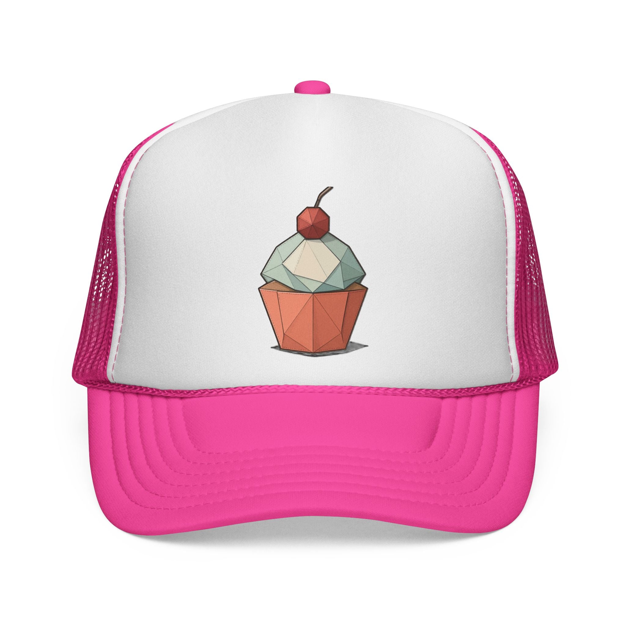 Trucker Cap with Origami Cupcake Design