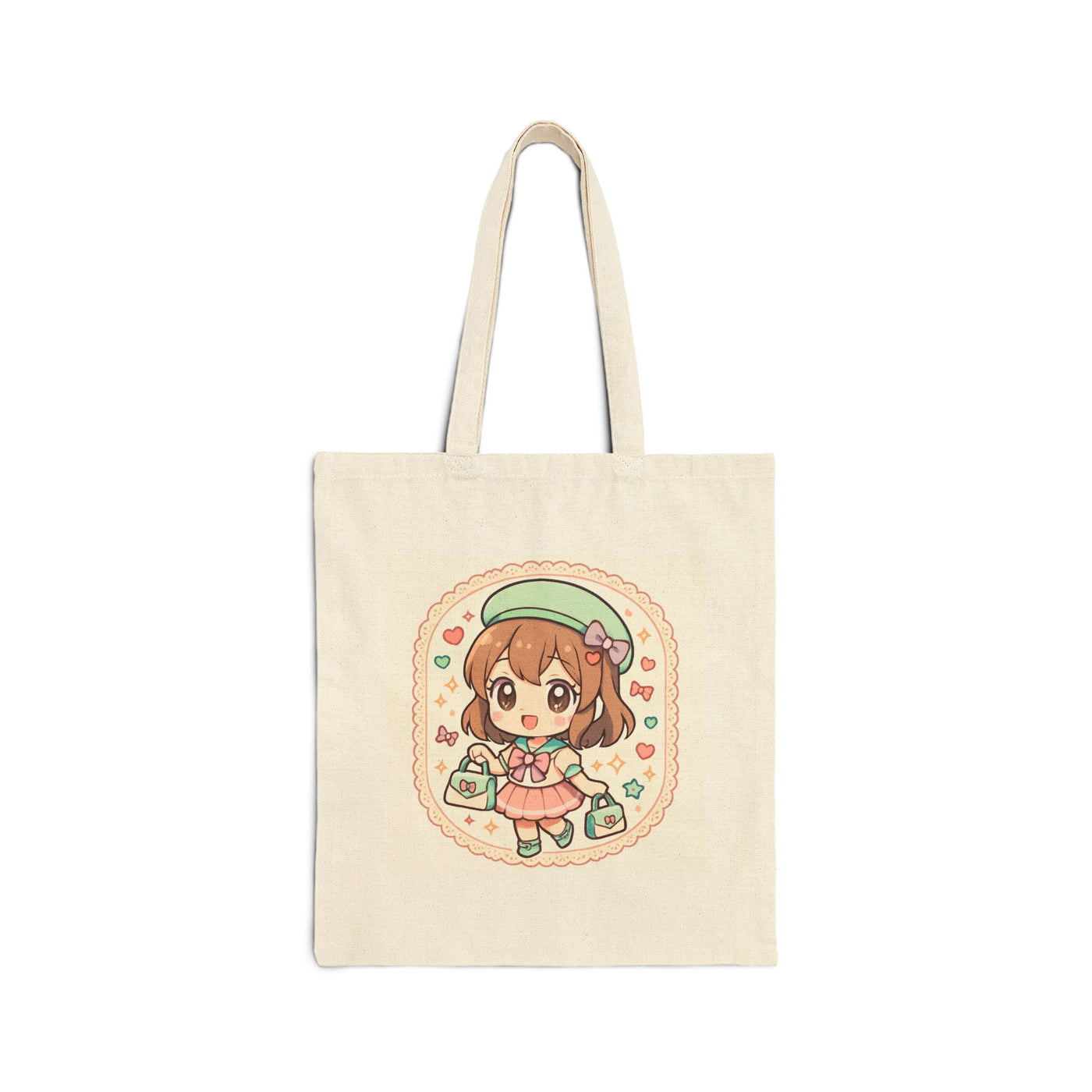 Cute Kawaii Tote Bag for Shopping, Eco-Friendly Bag, Gift for Her, Reusable Canvas Tote, Fun Art Design