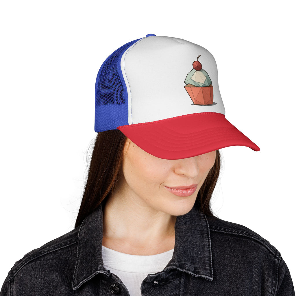 Trucker Cap with Origami Cupcake Design