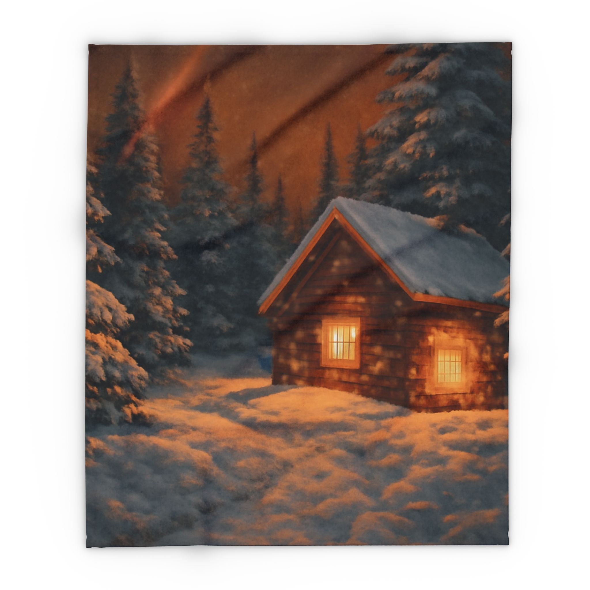 Cozy Winter Fleece Blanket, Warm Snuggle Throw, Rustic Cabin Decor, Holiday Gift for Her, Winter Comfort Essential