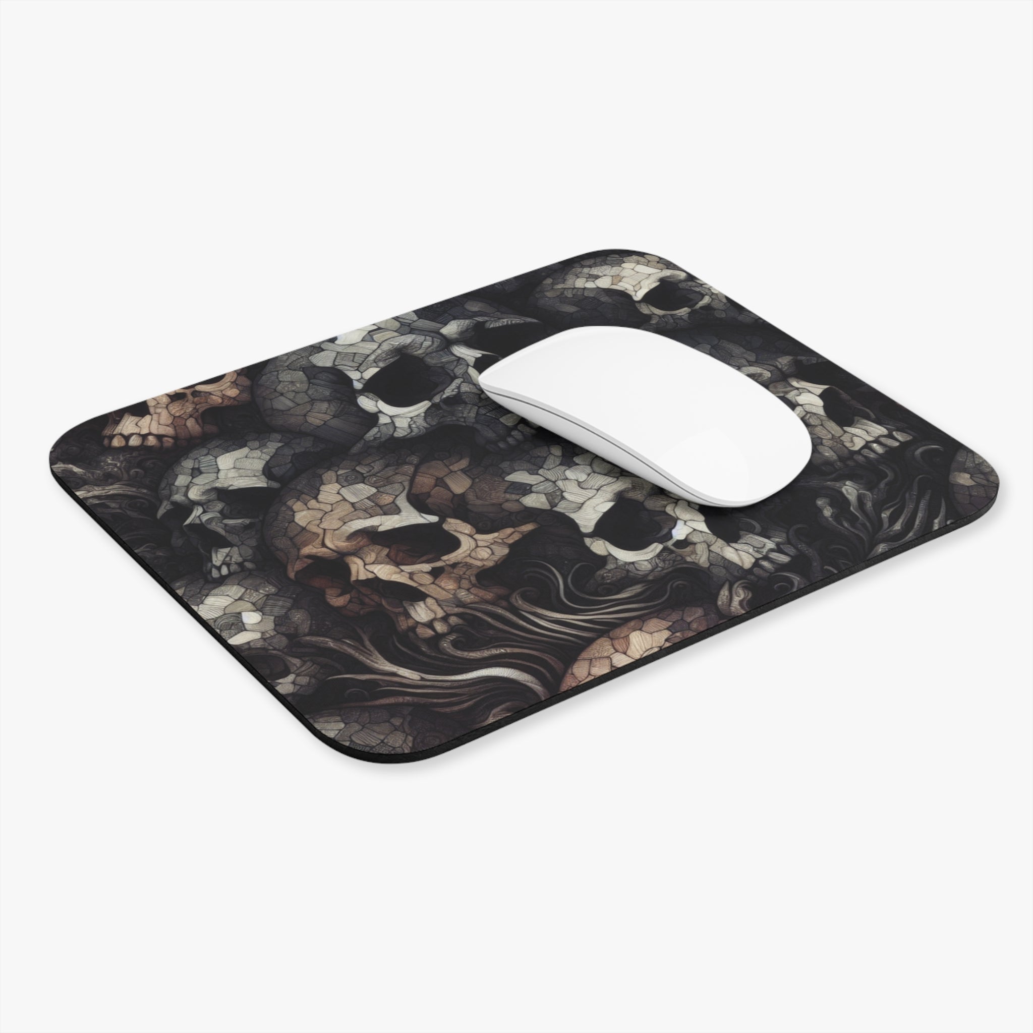 Gothic Skull Mouse Pad, Unique Desk Accessory, Computer Mat for Halloween, Halloween Decor, Office Gift, Dark Aesthetic, Gamer Gear