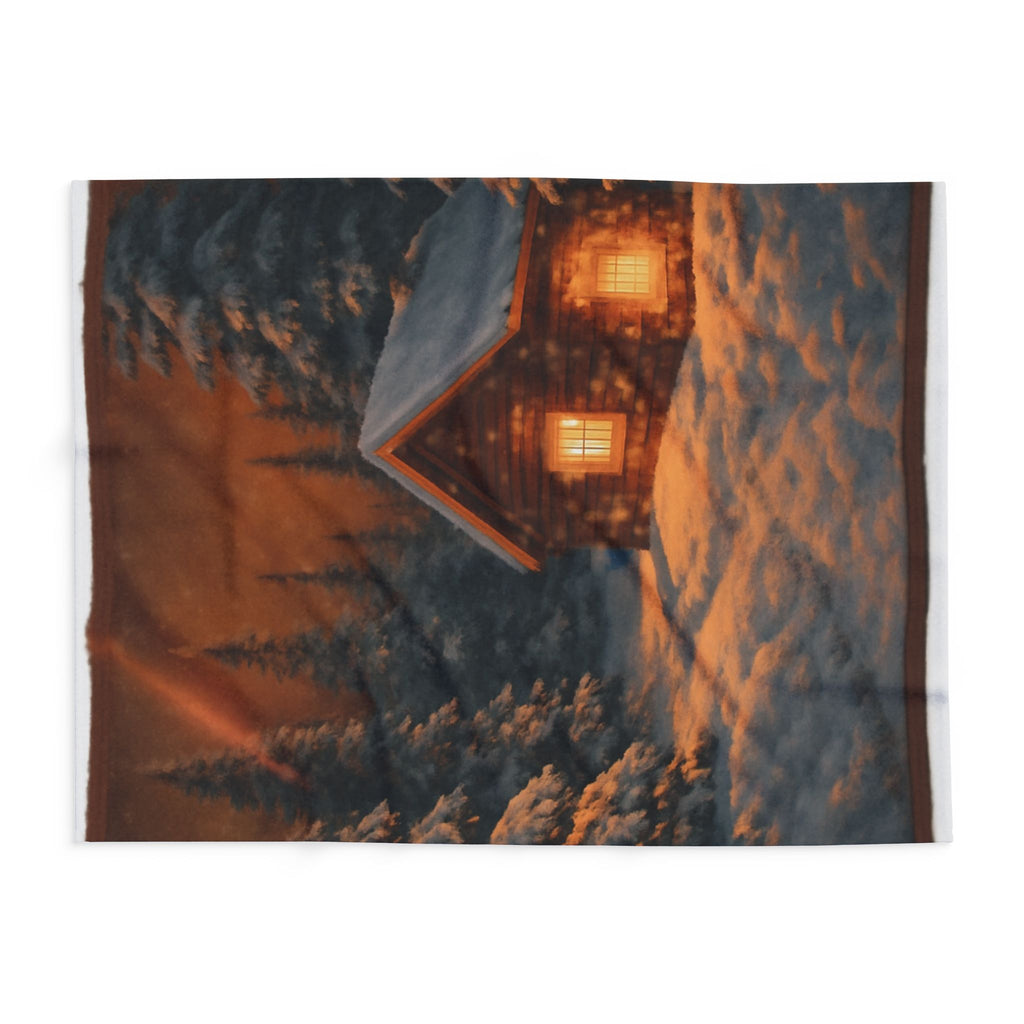 Cozy Winter Fleece Blanket, Warm Snuggle Throw, Rustic Cabin Decor, Holiday Gift for Her, Winter Comfort Essential