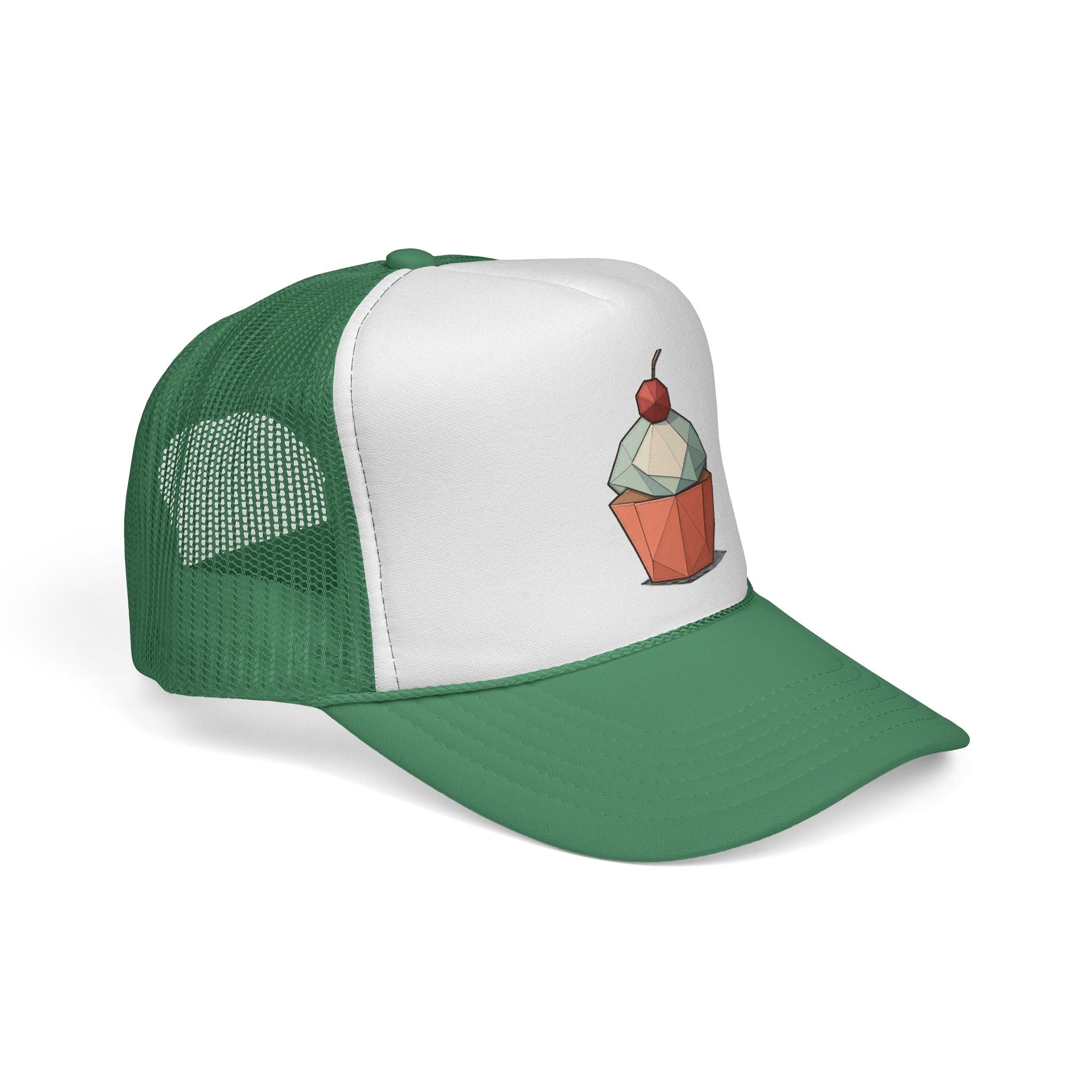 Trucker Cap with Origami Cupcake Design