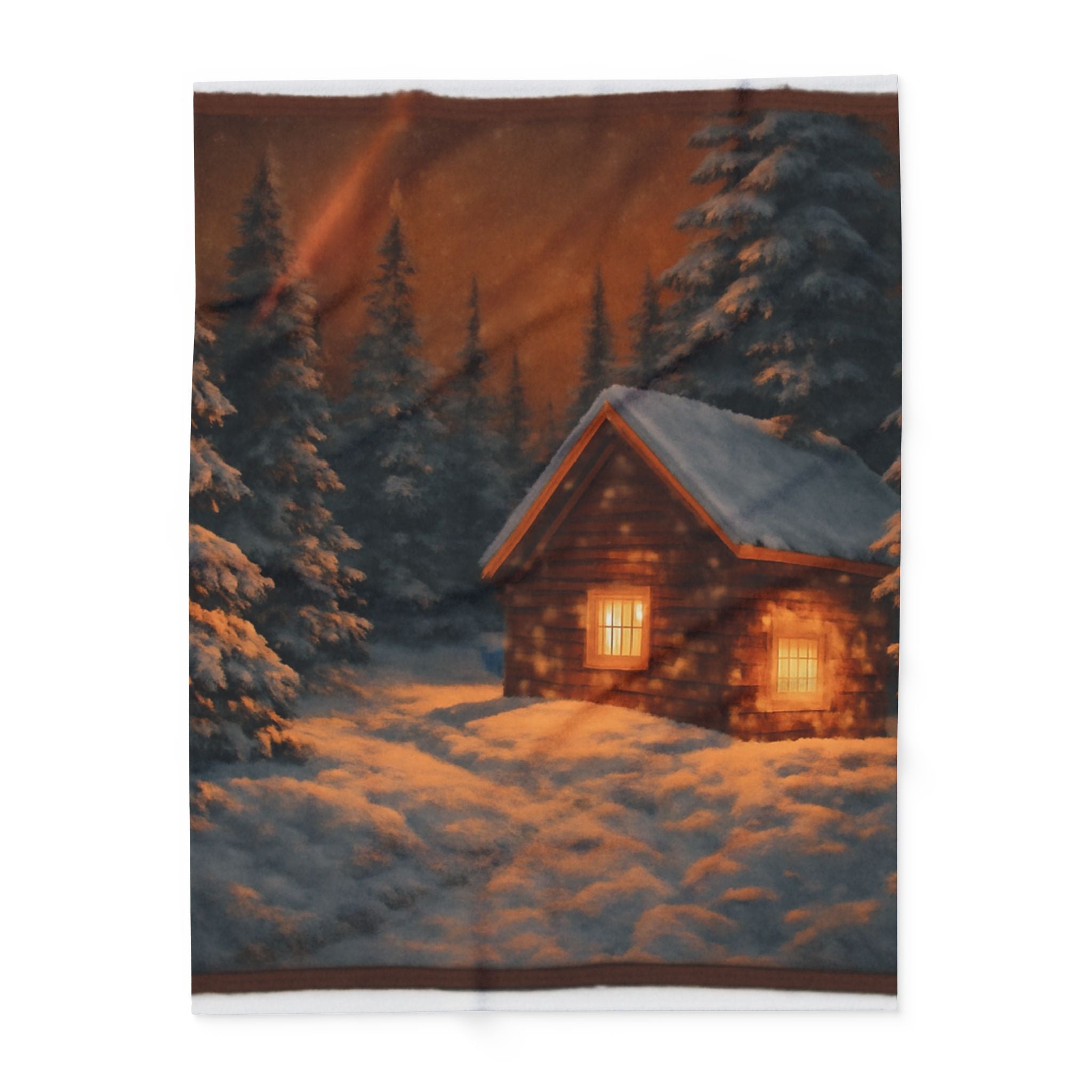 Cozy Winter Fleece Blanket, Warm Snuggle Throw, Rustic Cabin Decor, Holiday Gift for Her, Winter Comfort Essential