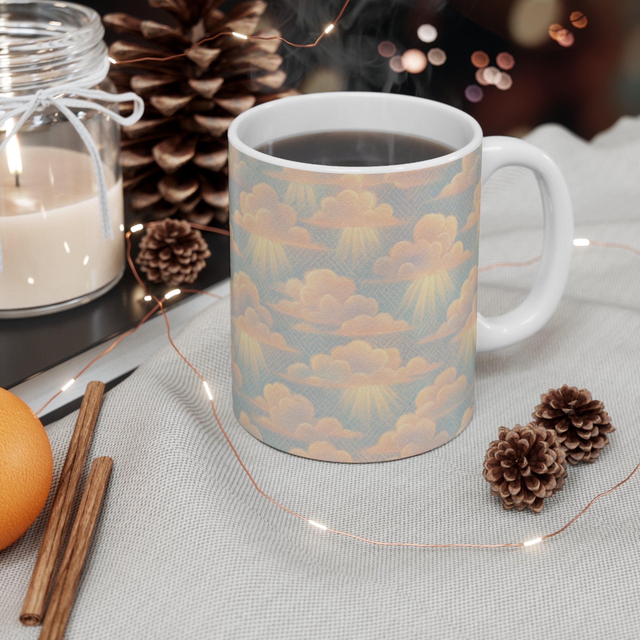 Serene Cloud Mug - 11oz, Cozy Coffee Cup, Sky-Inspired Drinkware, Thoughtful Gift, Perfect for Relaxation