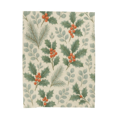 بطانية مخملية دافئة للعطلات، مثالية لديكور الشتاء، هدية للمنزل، الكريسماس، الليالي الدافئة، تصميم زهرة الكوبية 