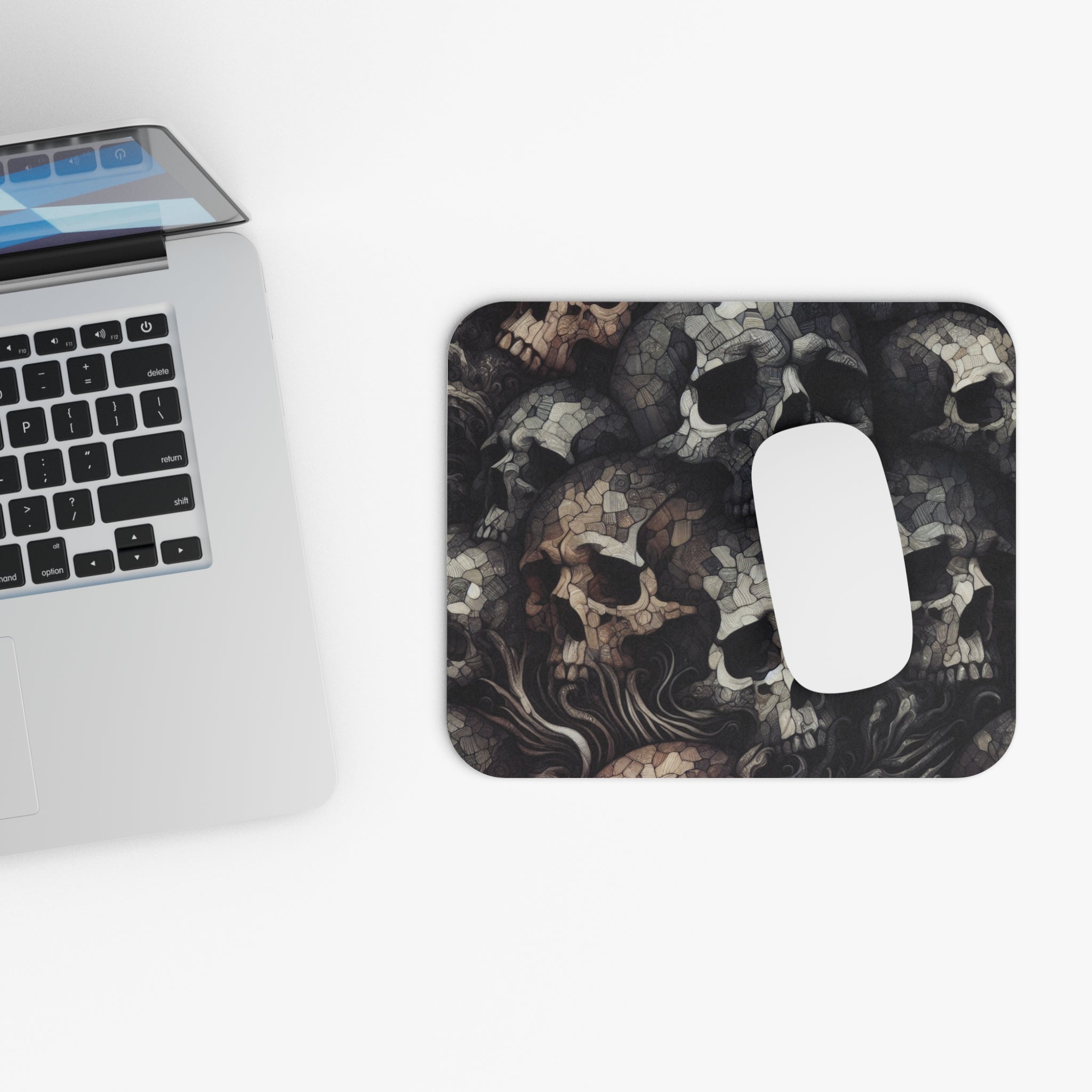 Gothic Skull Mouse Pad, Unique Desk Accessory, Computer Mat for Halloween, Halloween Decor, Office Gift, Dark Aesthetic, Gamer Gear