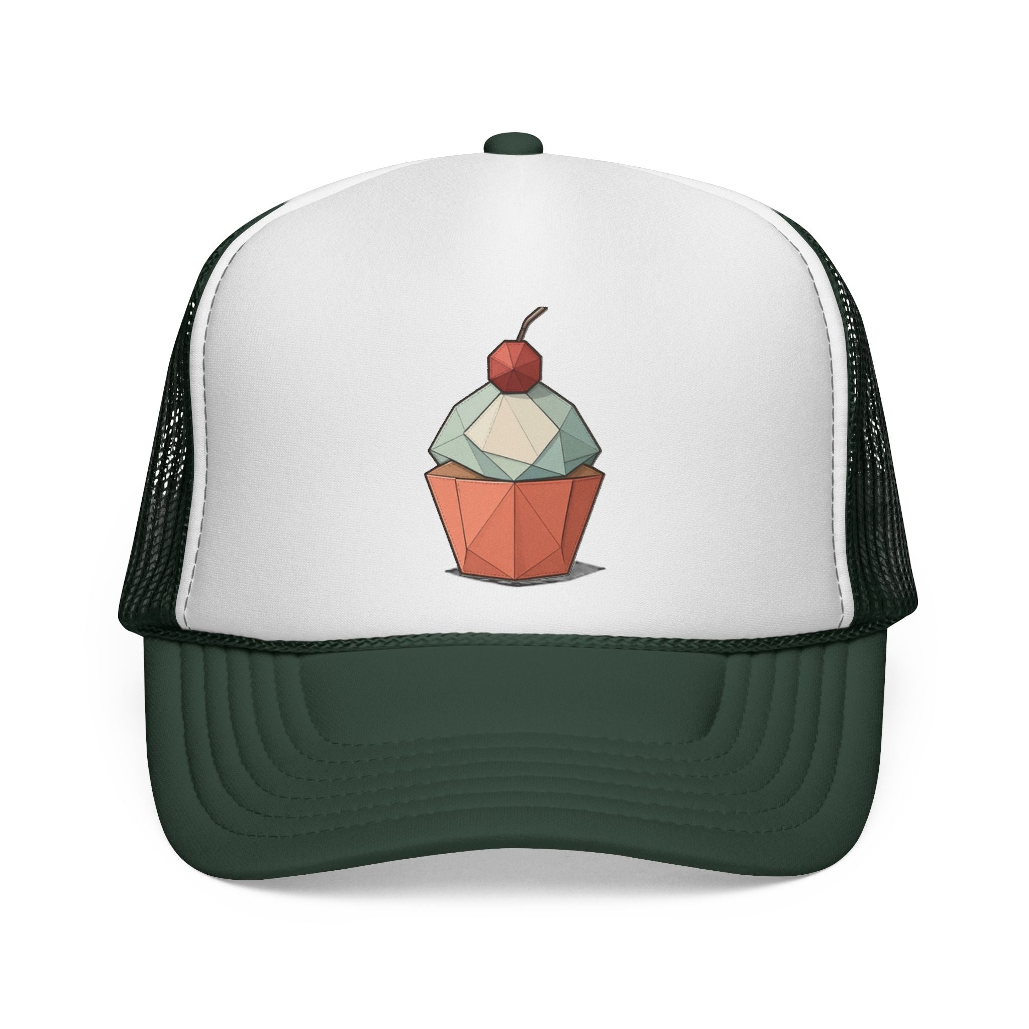Trucker Cap with Origami Cupcake Design