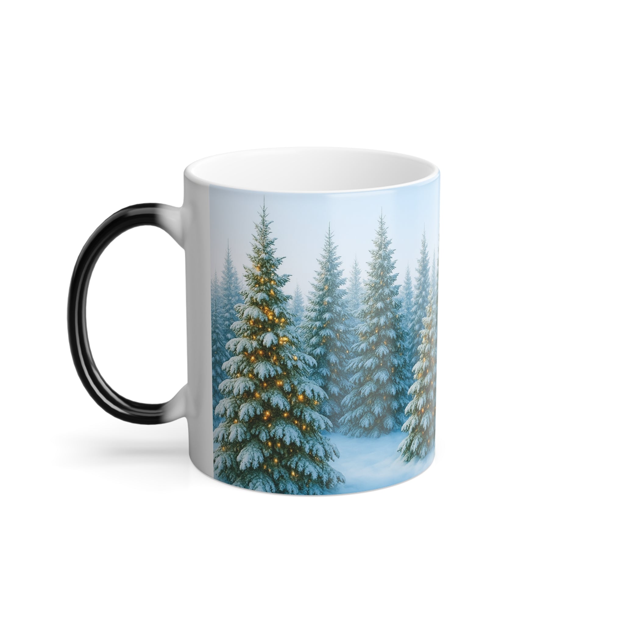Color Changing Winter Forest Mug, Cozy Hot Beverage Cup, Holiday Gift, Christmas Decor, Seasonal Drinkware
