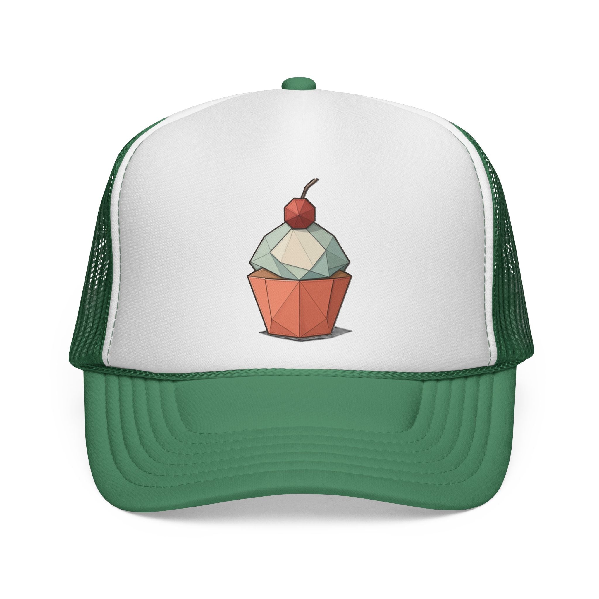 Trucker Cap with Origami Cupcake Design