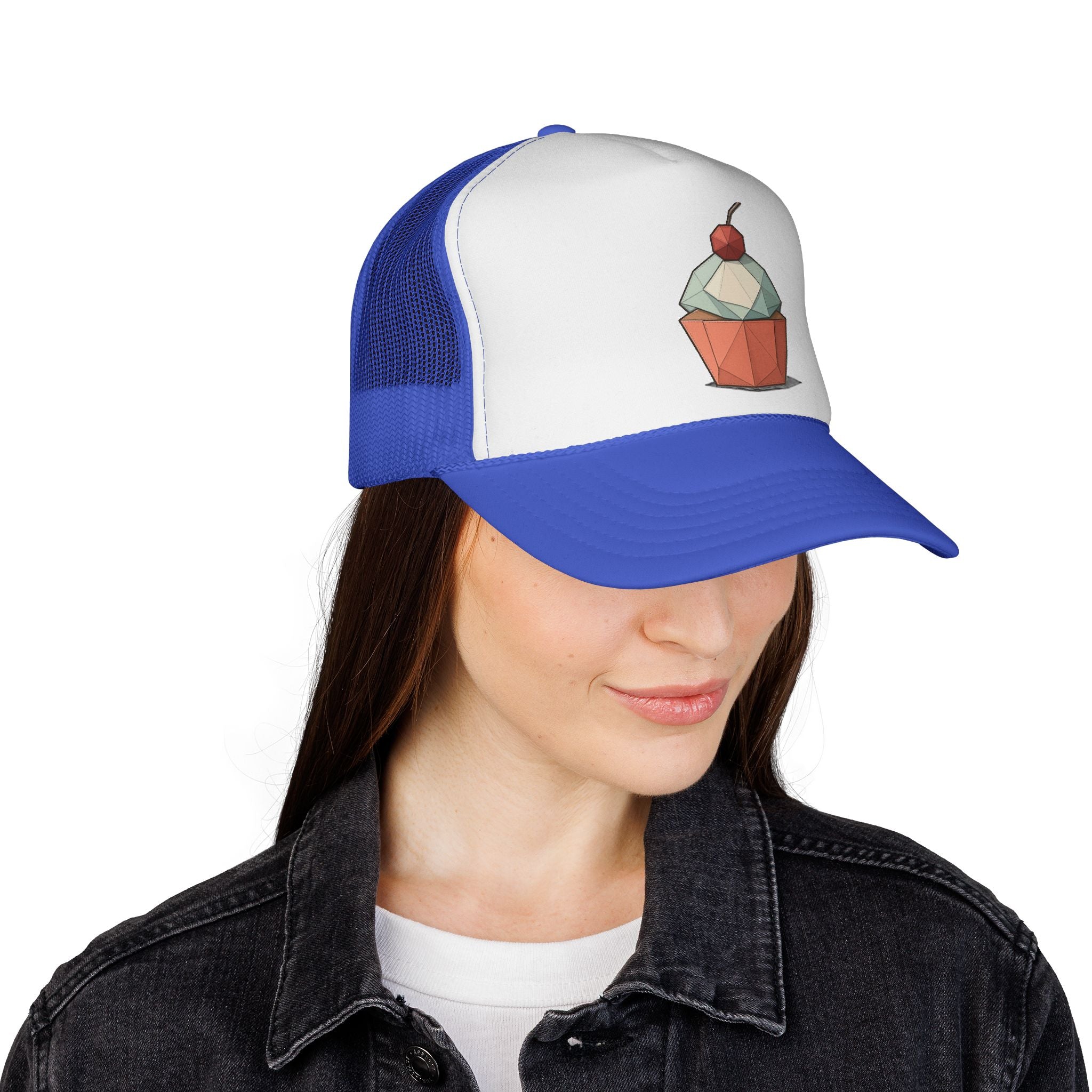 Trucker Cap with Origami Cupcake Design