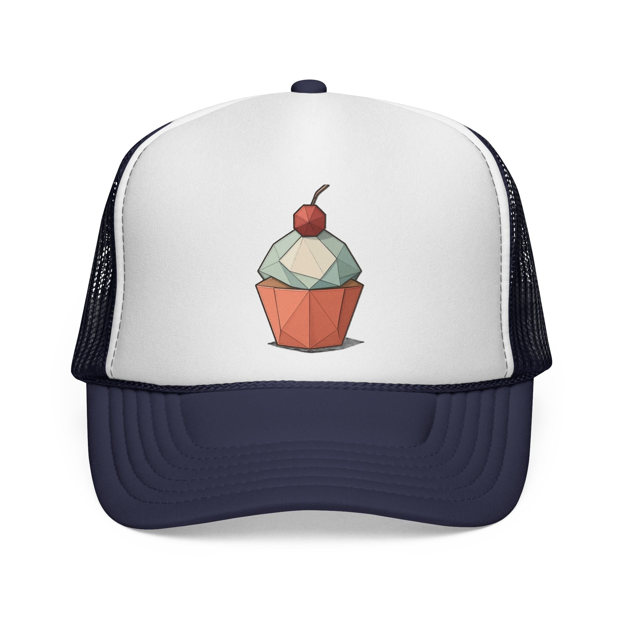 Trucker Cap with Origami Cupcake Design