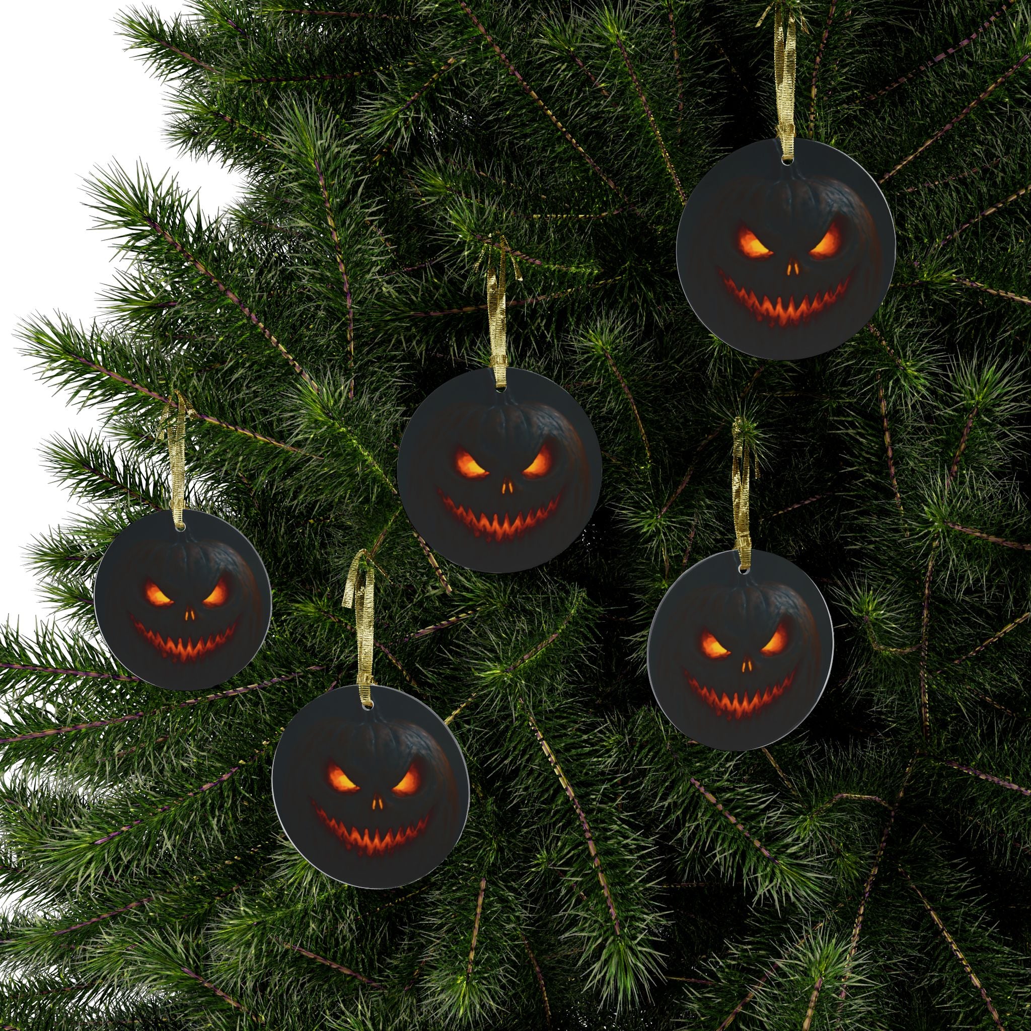 Spooky Halloween Acrylic Ornaments, Scary Pumpkin Decoration, Tree Hangings, Custom Holiday Decor, Trick or Treat Ornaments