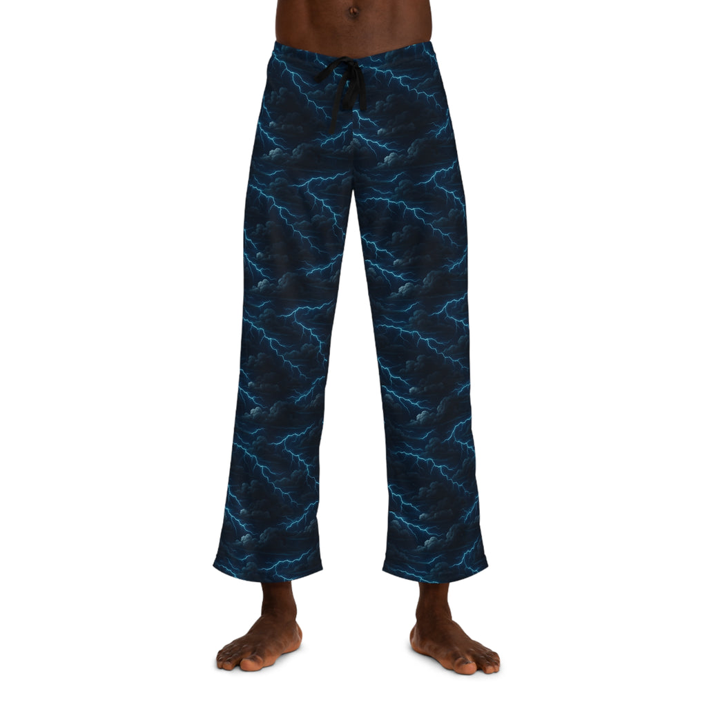 Electric Storm Men's Pajama Pants, Comfy Sleepwear, Relaxation Attire, Nightwear for Men, Cozy Gift for Him