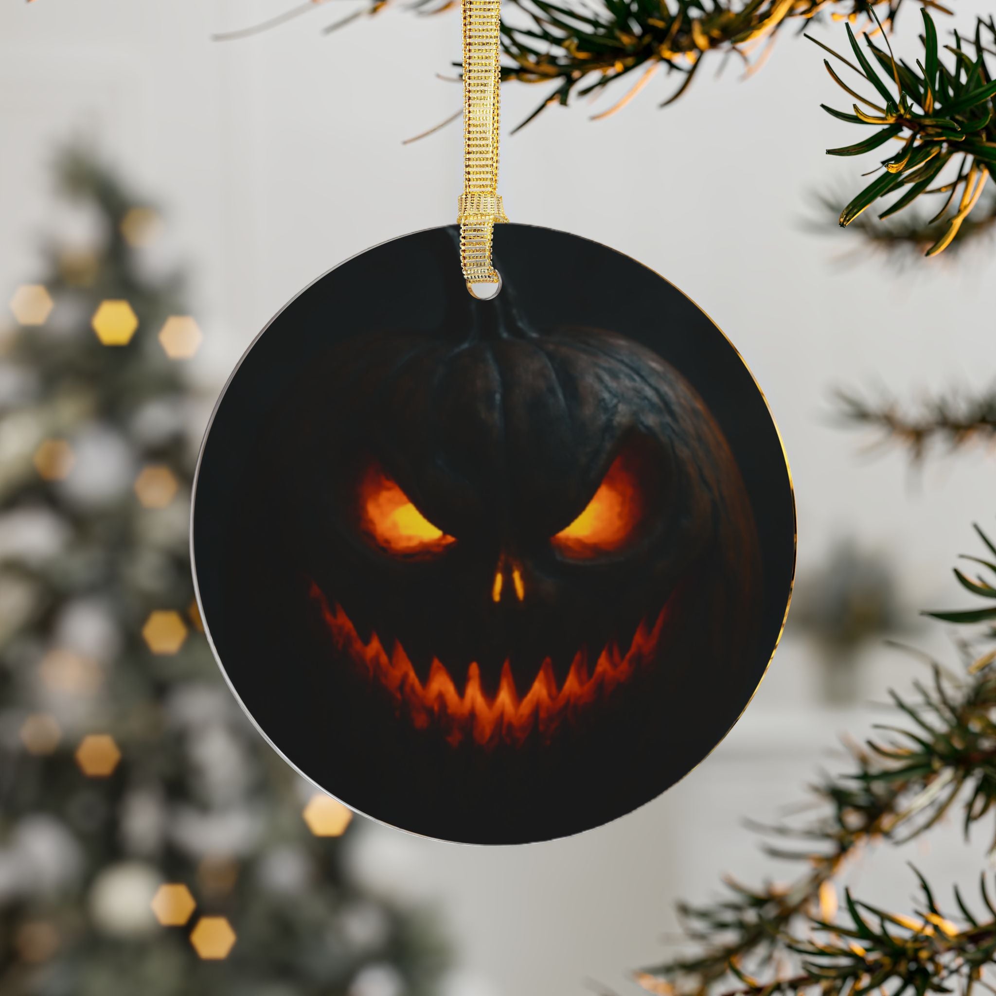 Spooky Halloween Acrylic Ornaments, Scary Pumpkin Decoration, Tree Hangings, Custom Holiday Decor, Trick or Treat Ornaments