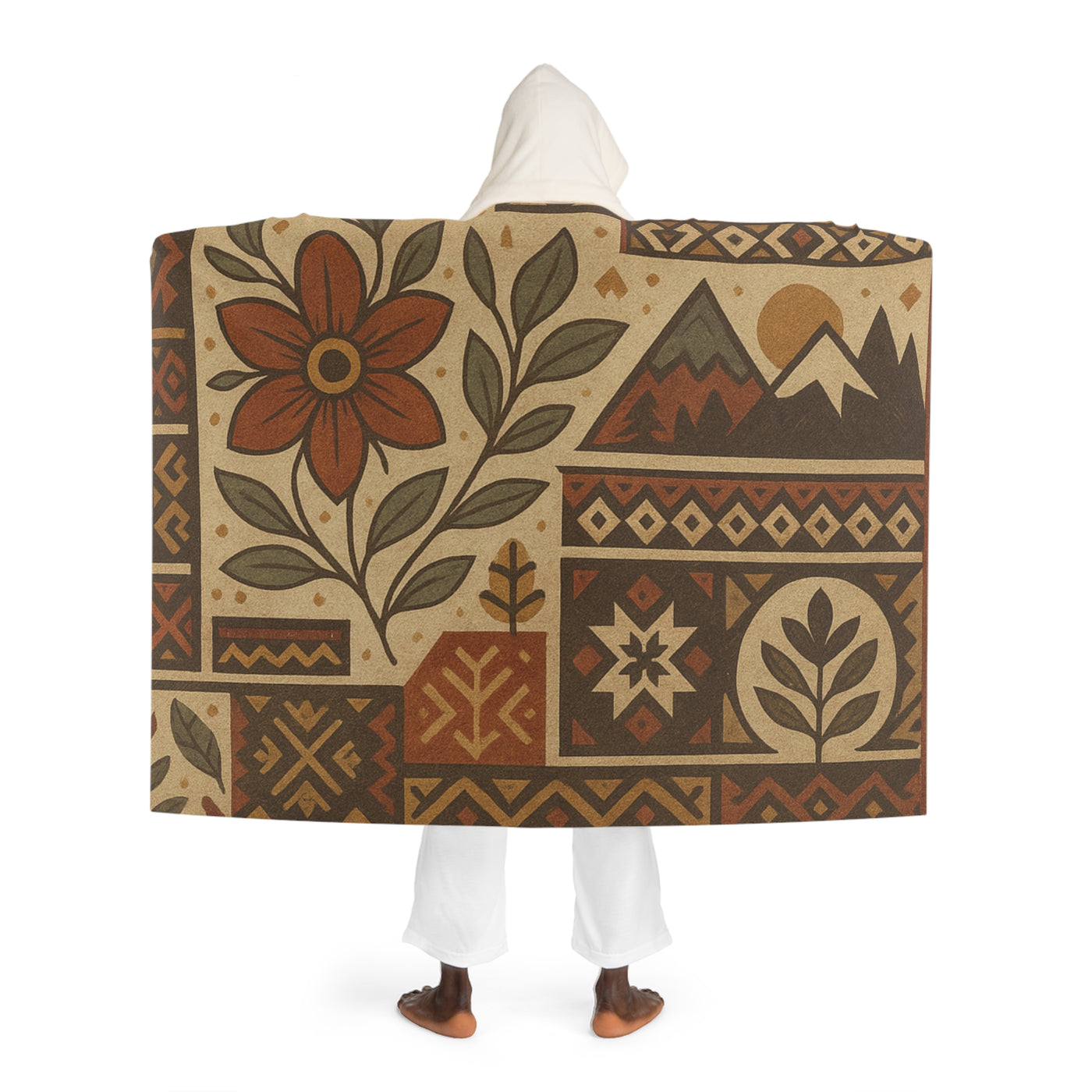 Cozy Sherpa Fleece Hooded Blanket | Warm Throw for Comfort, Home Decor, Gift for Winter Holidays, Movie Nights, Camping