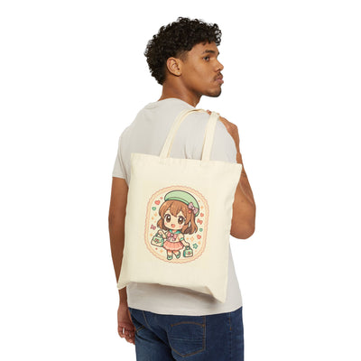 Cute Kawaii Tote Bag for Shopping, Eco-Friendly Bag, Gift for Her, Reusable Canvas Tote, Fun Art Design