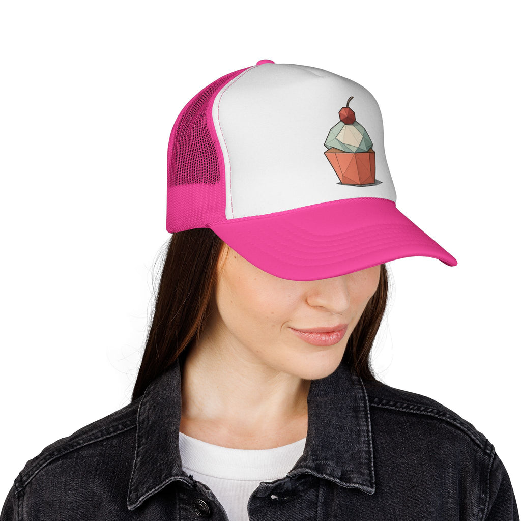 Trucker Cap with Origami Cupcake Design