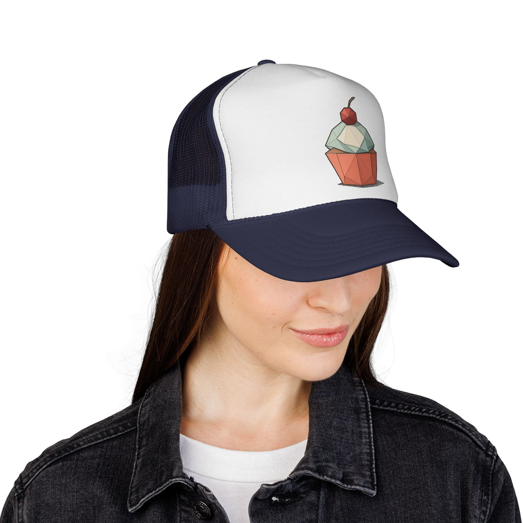 Trucker Cap with Origami Cupcake Design
