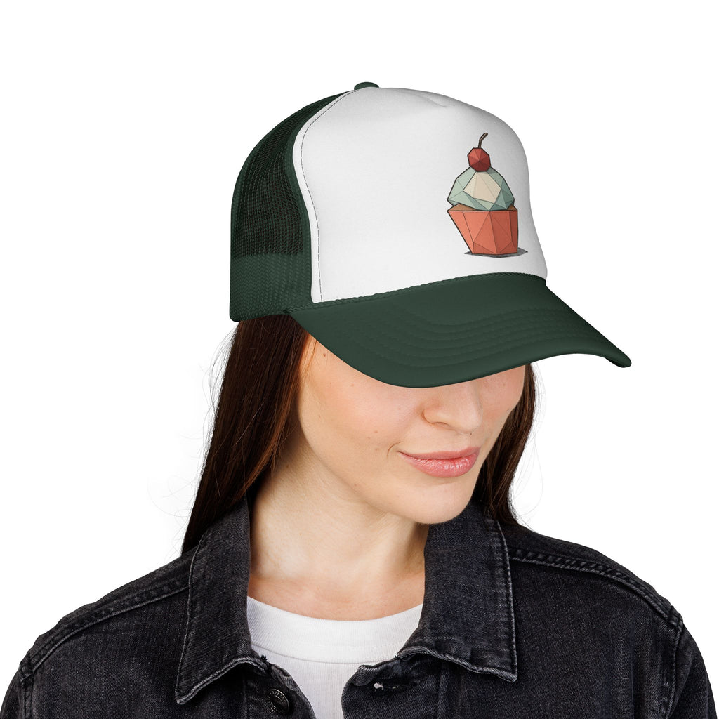 Trucker Cap with Origami Cupcake Design
