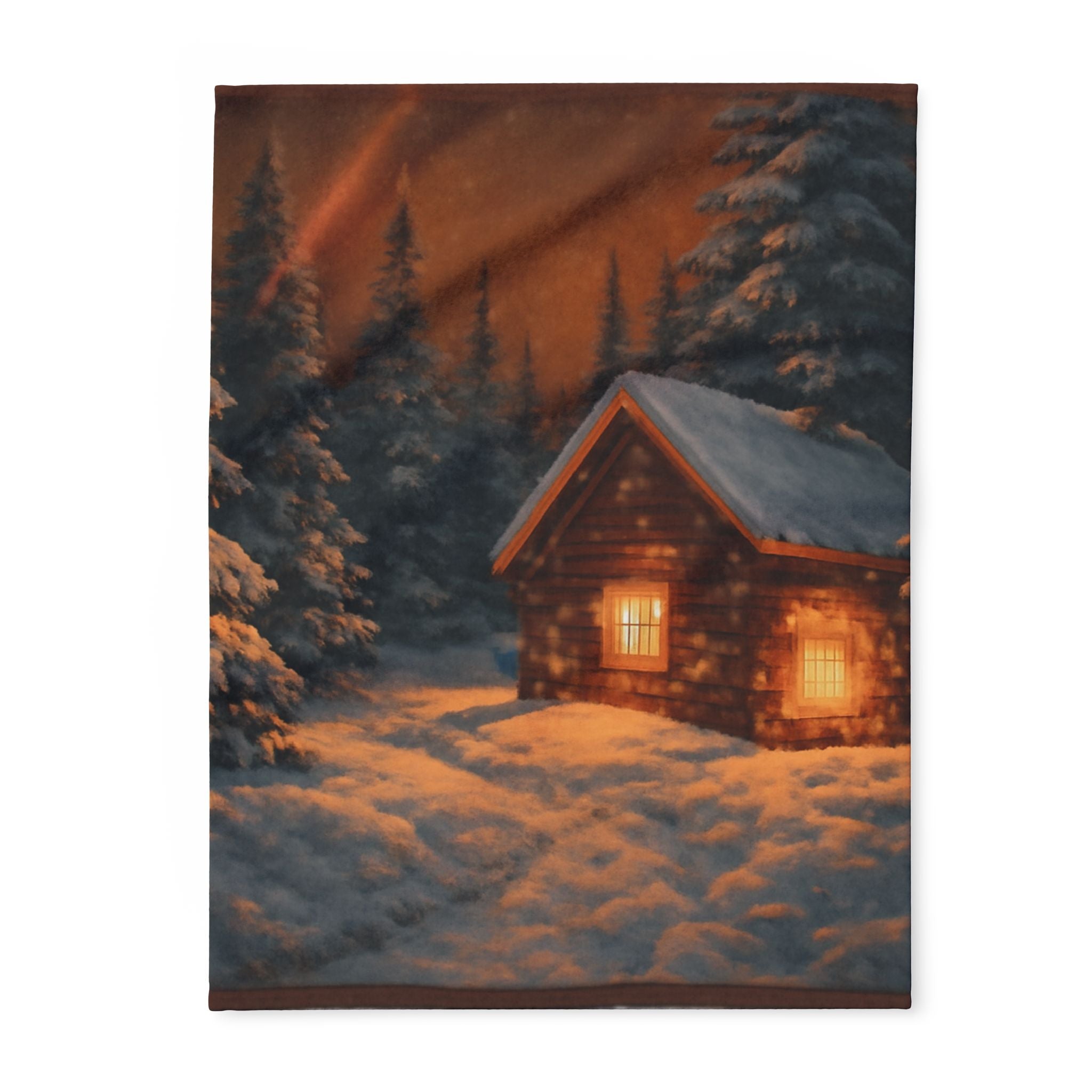 Cozy Winter Fleece Blanket, Warm Snuggle Throw, Rustic Cabin Decor, Holiday Gift for Her, Winter Comfort Essential