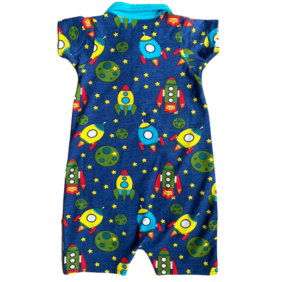 AnnLoren Spaceship short sleeve Baby Toddler Boys Romper-2