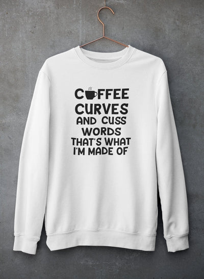 Coffee Curves & Cuss Word Sweat Shirt-0