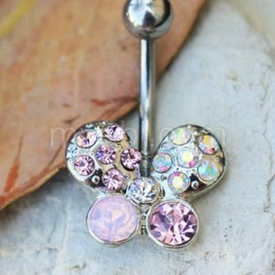 316L Stainless Steel Art of Brilliance Butterfly Gleam Navel Ring-3